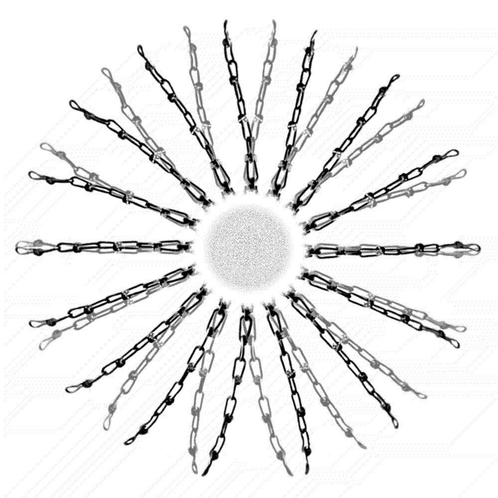 A looped gif artwork of of walking chains